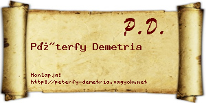 Péterfy Demetria névjegykártya